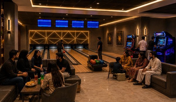 Bowling alley and entertainment zone at QS Galleria